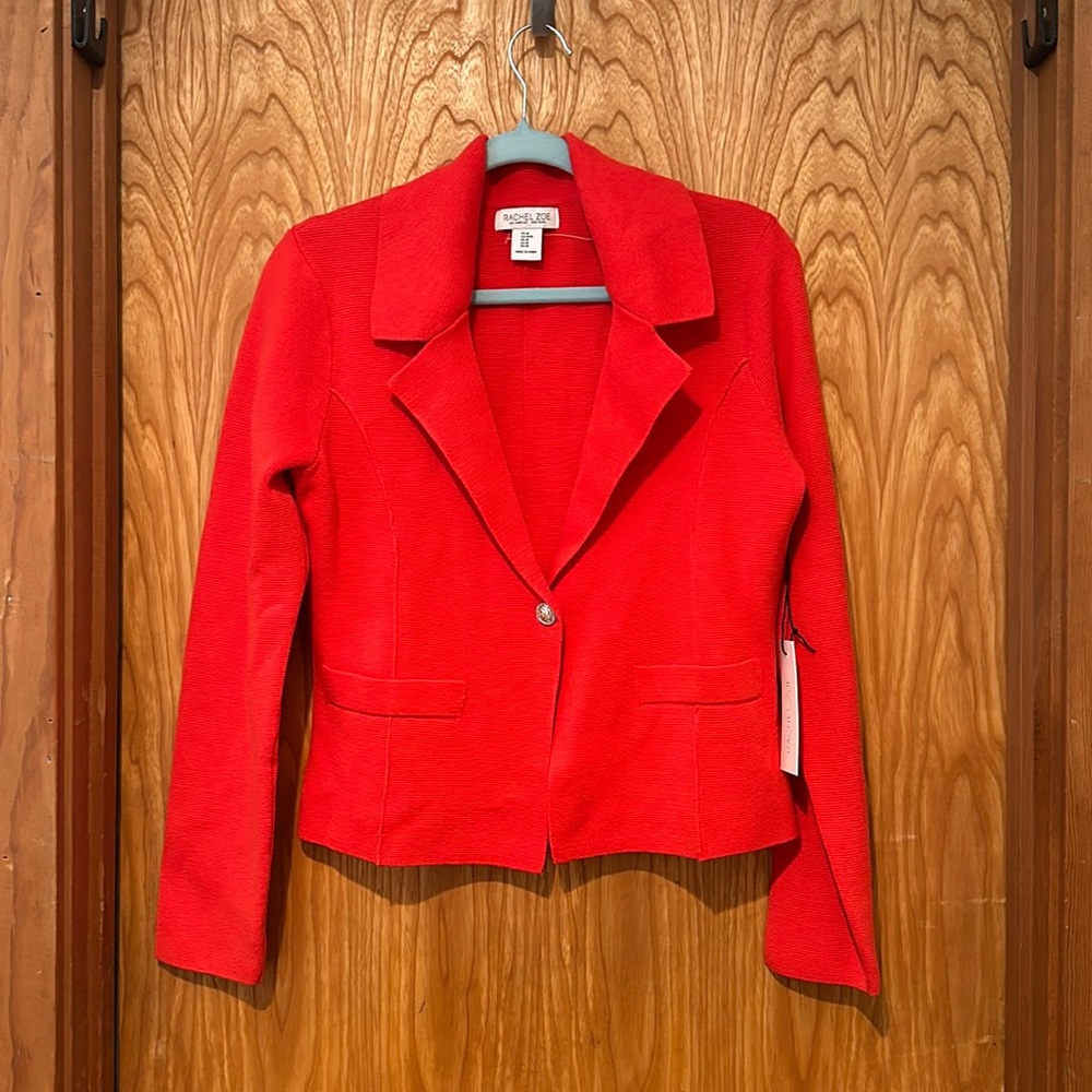 Rachel Zoe knit jacket / fire engine red